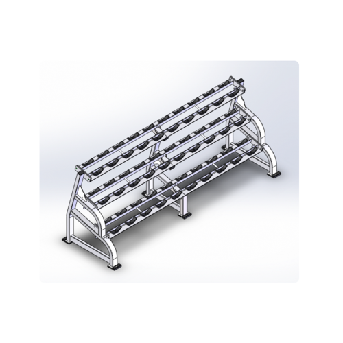 PLR-505 DUMBBELL RACK (3-TIER W/SADDLES)